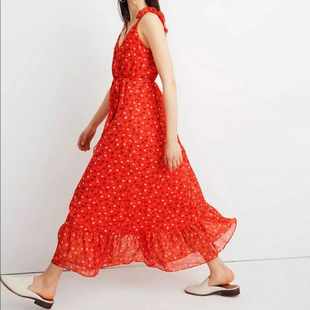 Madewell Long Faux Wrap Dress